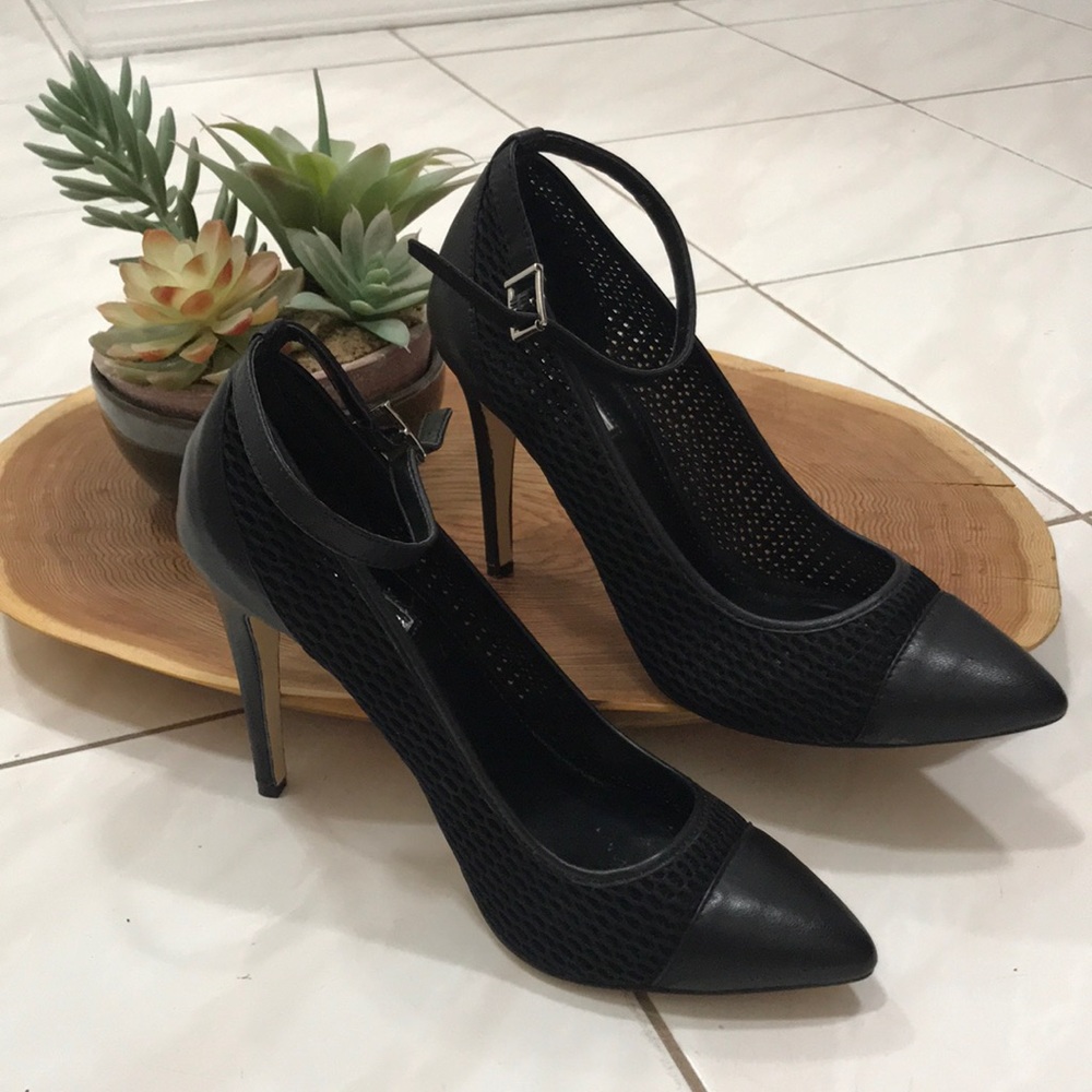 BCBG Black heels with ankle strap